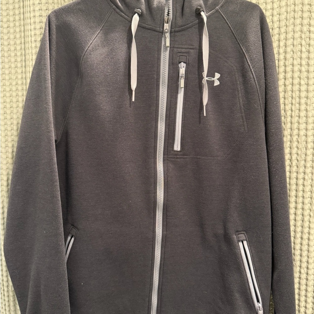 Under Armour Gray and Black Full-Zip Hoodie